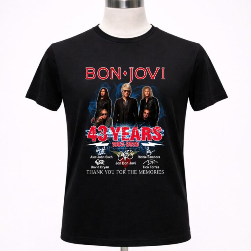 Bon Jovi 43 years 1983 2026 Signatures 1 T Shirt 5