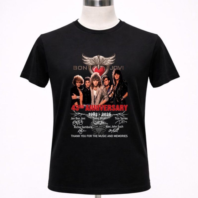 Bon Jovi 43rd Anniversary 1983 2026 Thank You For The Memories 1 T Shirt 4