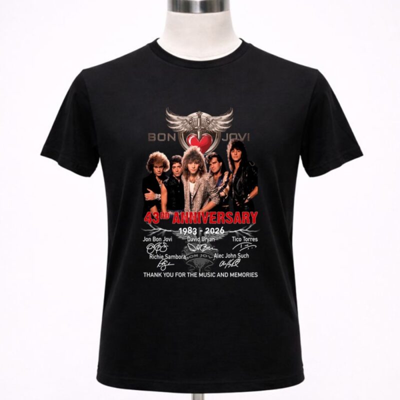 Bon Jovi 43rd Anniversary 1983 2026 Thank You For The Memories 1 T Shirt 5