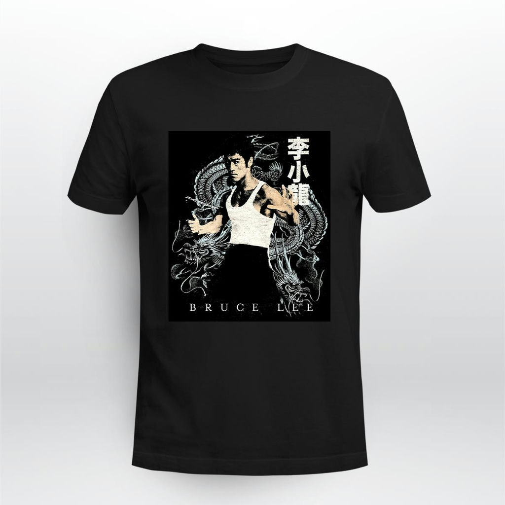 Maglietta Maniche Lunghe Bruce Lee 'The Dragon Awaits' - Nera, Vestibilità Unisex-Adulto, Licenza Ufficiale