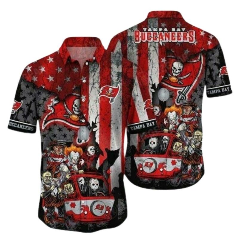 Buc friends horror cars hallowen hawaiian shirt 1