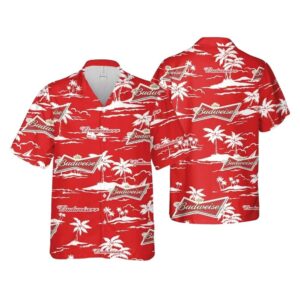 Budweiser Beer Beach Pattern Hawaiian Shirt