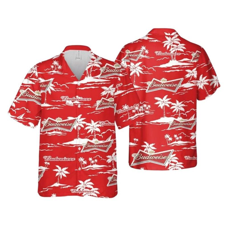 Budweiser Beer Beach Pattern Hawaiian Shirt
