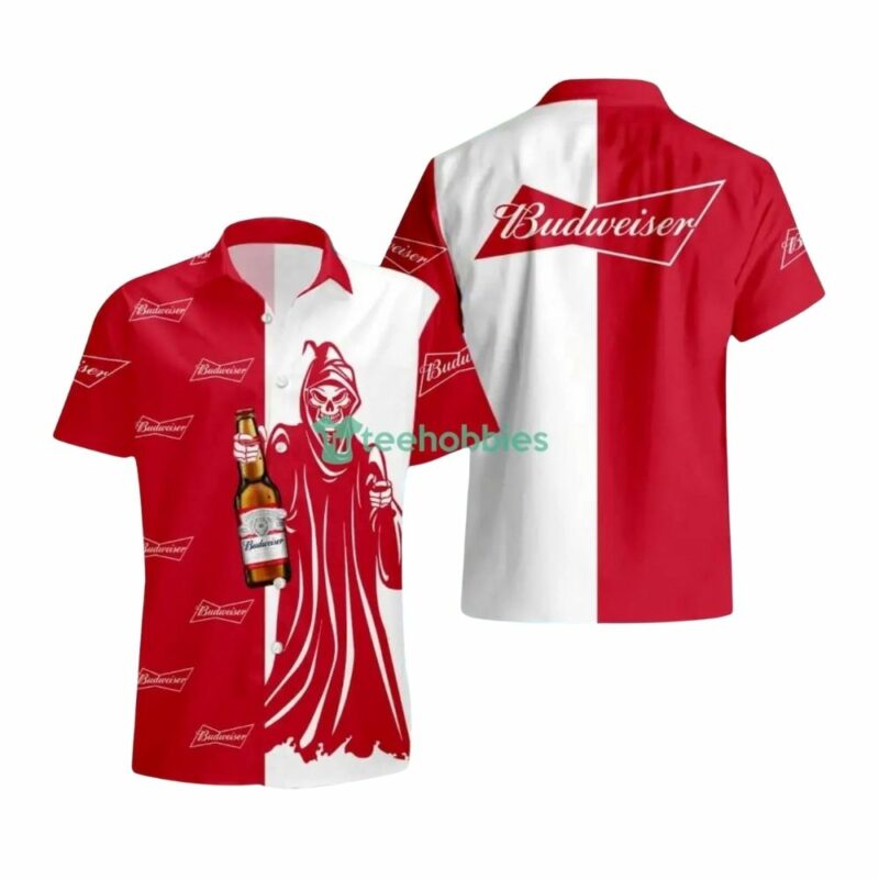 Budweiser Beer Death Halloween Hawaiian Shirt