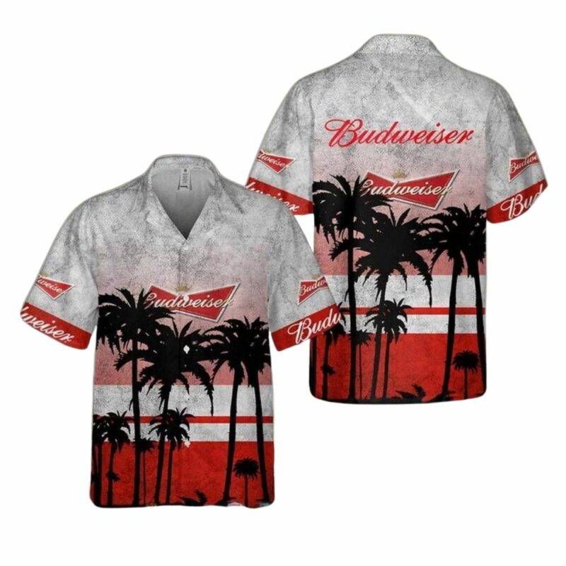 Budweiser Beer Palm Tree Hawaiian Shirt