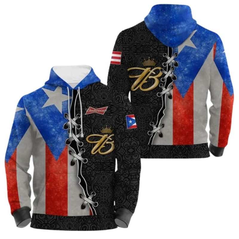 Budweiser Puerto Rican All Over Print Hoodie 2