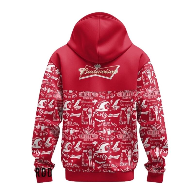 Budweiser Red Halloween Patterns All Over Print Hoodie