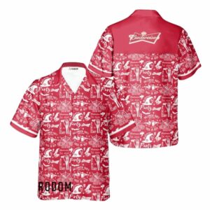 Budweiser Red Halloween Patterns Hawaiian Shirt
