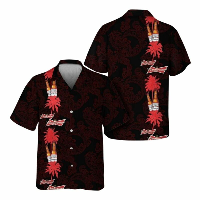 Budweiser Stripe Hawaiian Shirt