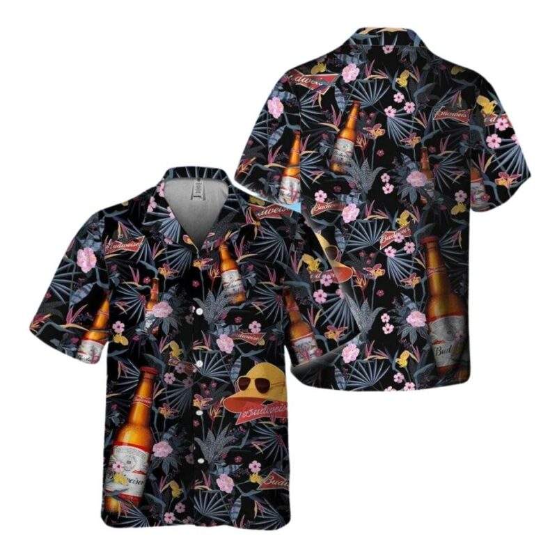 Budweiser Summer Floral Tropical Hawaiian Shirt