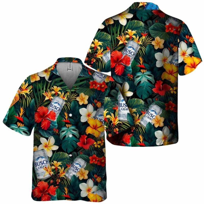 Busch Light Tropical Summer Flower Hawaiian Shirt