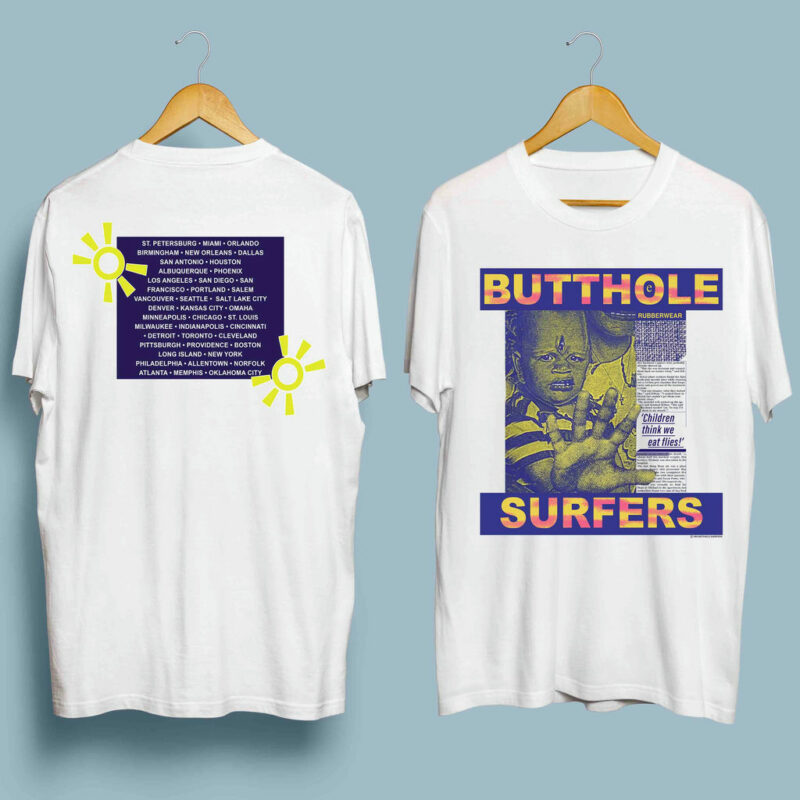 Butthole Surfers Rock Band 1993 Tour Front 5 T Shirt