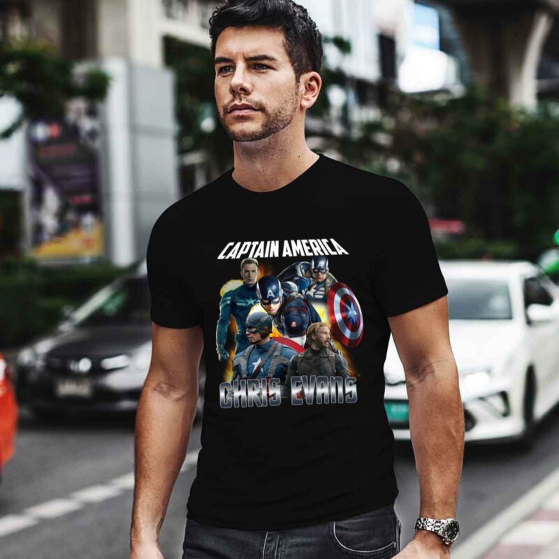 Captain America Chris Evans Graphic 0 T Shirt