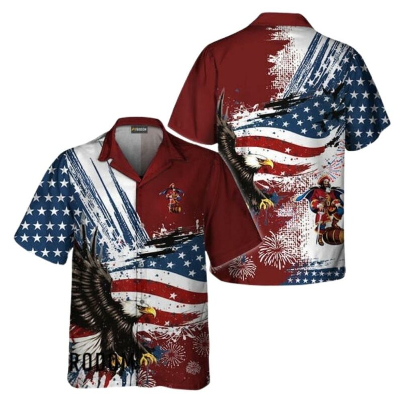 Captain Morgan Fourth Of July Eagle Hawaiian Shirt 1 1