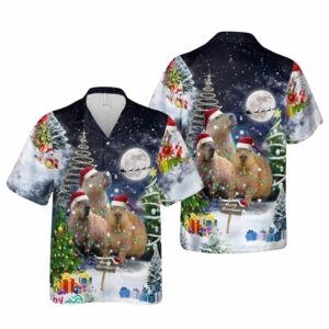 Capybara Merry Christmas Hawaiian Shirt
