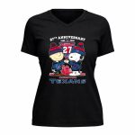 Charlie Brown And Snoopy 27th Anniversary 1999 2026 Houston Texans Football Skyline 5 Womens V Neck.jpg