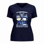 Charlie Brown And Snoopy Colts 73th Anniversary 1953 2026 Thank You For The Memories 9 Womens V Neck.jpg