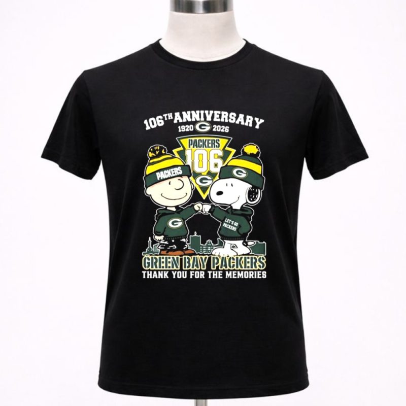 Charlie Brown And Snoopy X GB Packers 106th Anniversary 1920 2026 Thank You For The Memories 1 T Shirt.jpg
