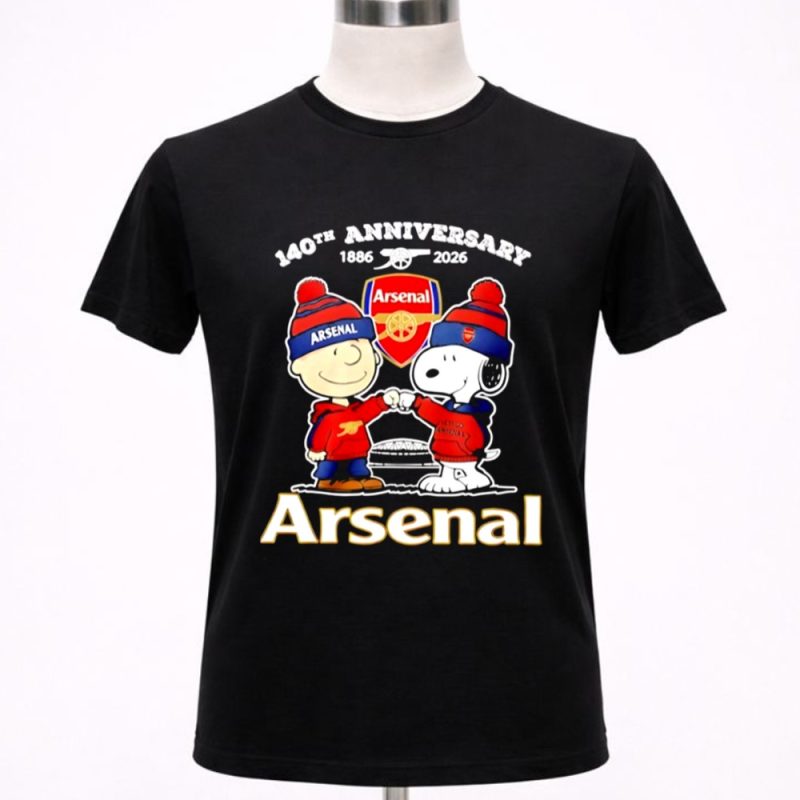 Charlie Brown and Snoopy x Arsenal FC 140th Anniversary 1886 2026 1 T Shirt.jpg