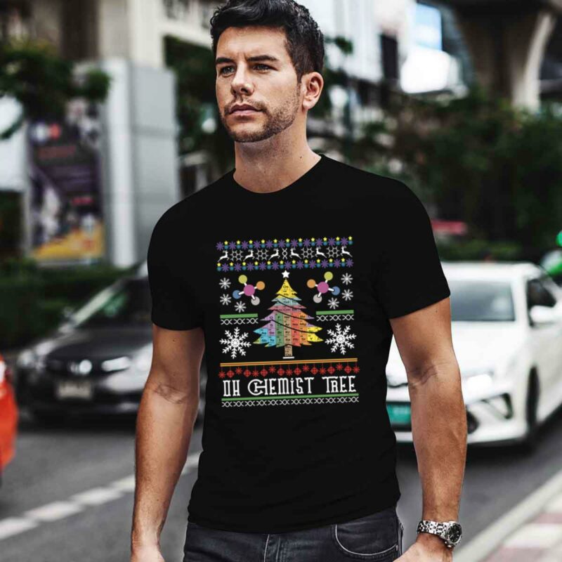 Chemist Element Oh Chemist Tree With Snowflakes Ugly Christmas 0 T Shirt