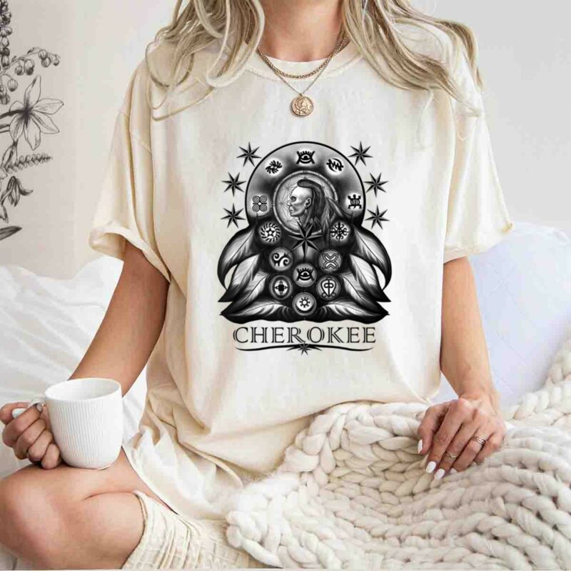 Cherokee Indian Native American Warrior Dream Catcher 5 T Shirt