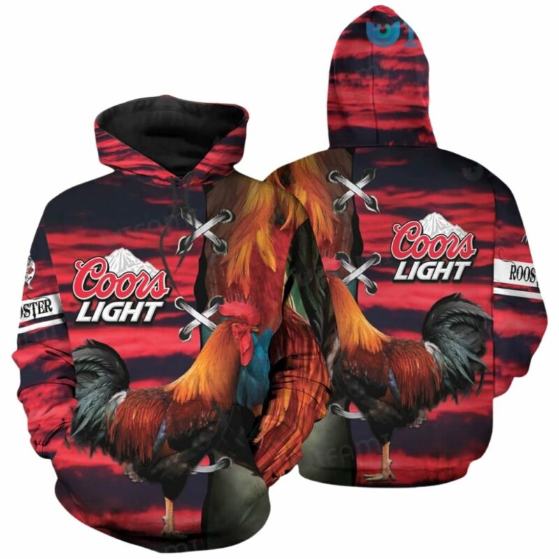 Chicken with coors light beer 3d hoodie 1