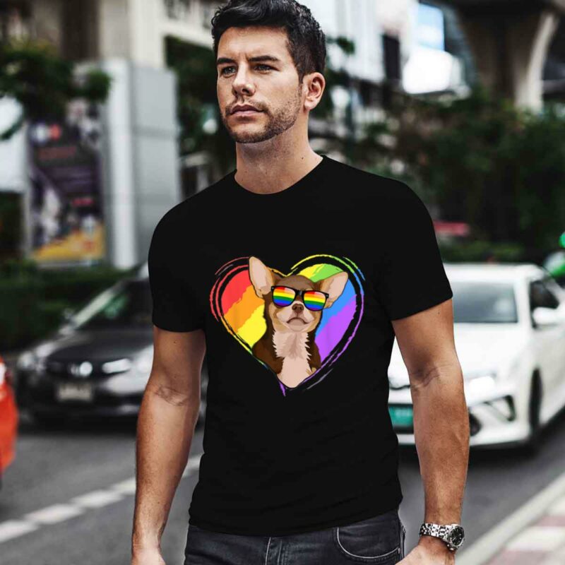 Chihuahua Rainbow Heart Gay Pride Lgbt 0 T Shirt