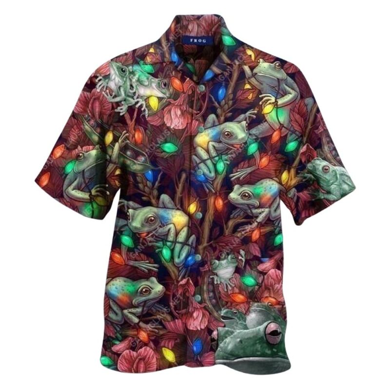Christmas lights frog exclusive hawaiian shirt 1