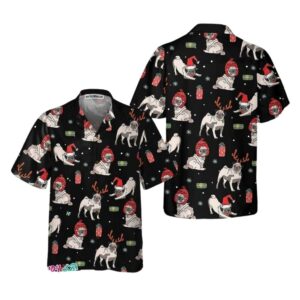 Christmas Pug Dog Hawaiian Shirt