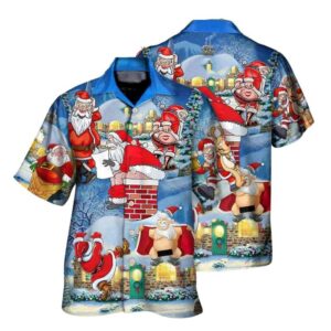 Christmas Rebellious Santa Claus Drunk Beer Troll Xmas Hawaiian Shirt