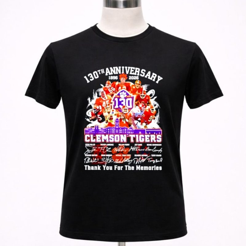 Clemson Tigers 130th Anniversary 1896 2026 thank you for the memories 1 T Shirt.jpg
