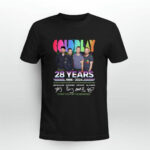 Coldplay 28 years 1996 2024 thank you for the memories signatures 2 T Shirt