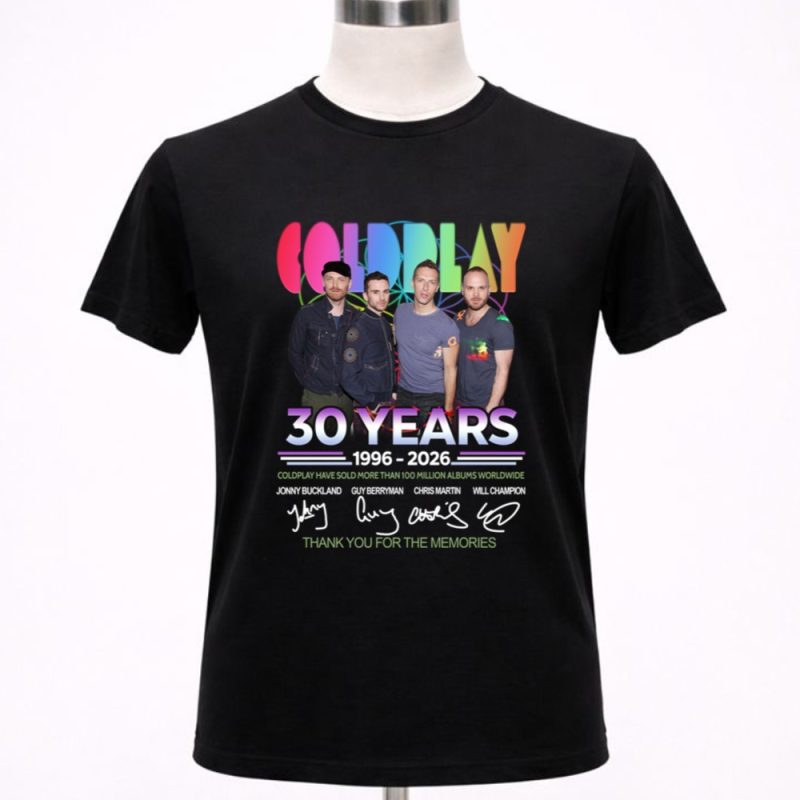 Coldplay 30 years 1996 2026 thank you for the memories signatures 1 T Shirt.jpg