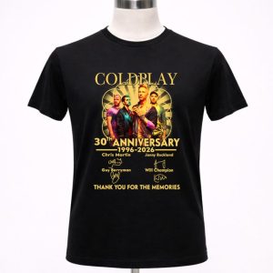 Coldplay 30th Anniversary 1996 2026 Thank You For The Memories Signatures 1 T Shirt.jpg