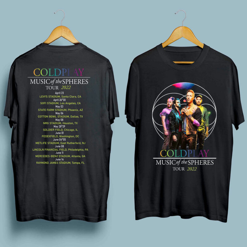 Coldplay Music Of The Spheres American Tour Dates Front 4 T Shirt
