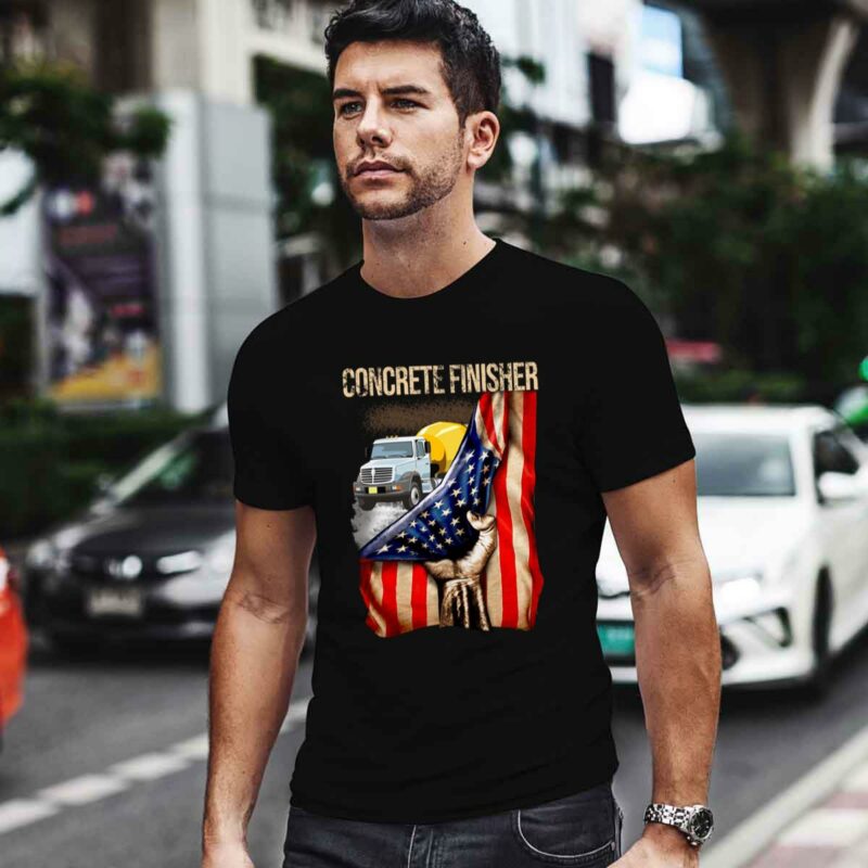 Concrete Finisher American Flag And A Truck 0 T Shirt