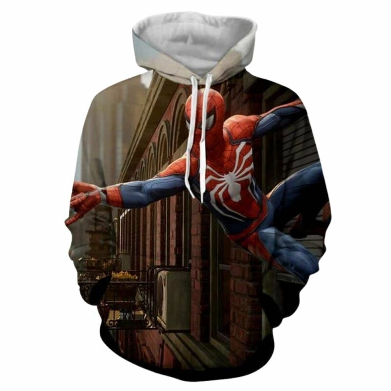Cool spider man wall clinging 3d hoodie 1