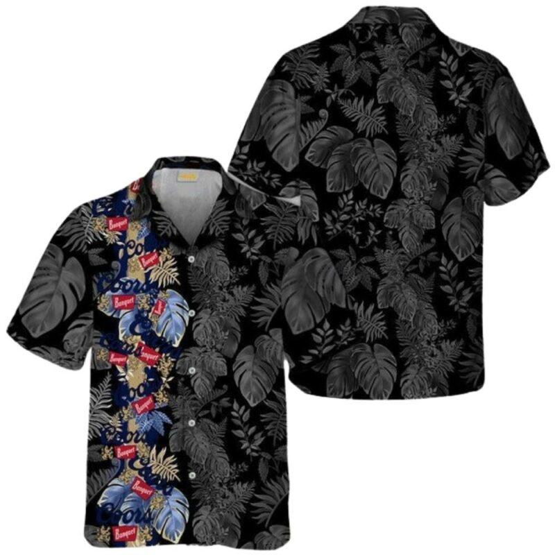 Coor banquet floral leaf pattern hawaiian shirt 1