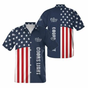 Coors Light America Flag Hawaiian Shirt