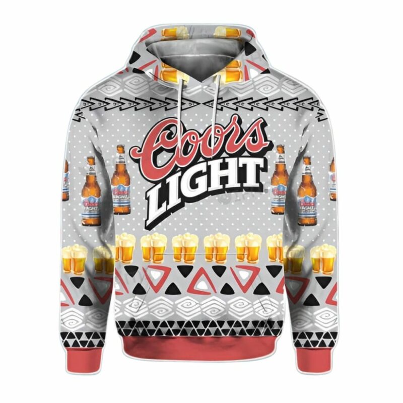 Coors light beer bottle pattern 3d hoodie 1