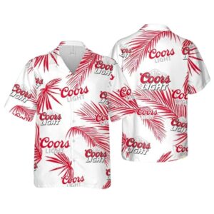 Coors Light Beer Floral Leaf Hawaiian Shirt