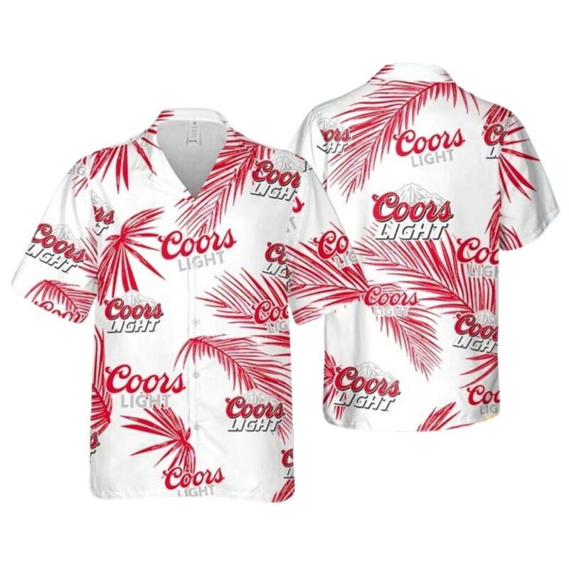 Coors light beer floral leaf hawaiian shirt 1
