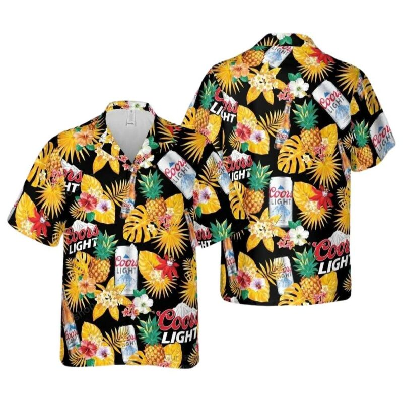Coors light beer pineapple hawaiian shirt 1