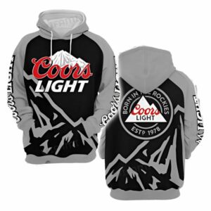 Coors Light Black Grey Beer All Over Print Hoodie