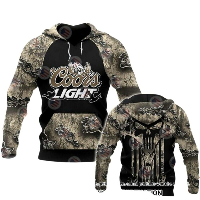 Coors light camo hunting 3d hoodie 1