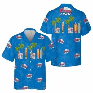 Coors Light Coconut Surf Tropical Summer Vacation Hawaiian Shirt