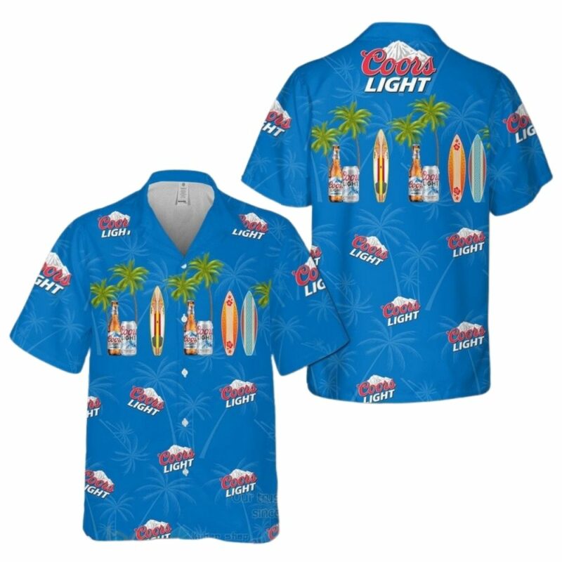 Coors light coconut surf tropical summer vacation hawaiian shirt 1