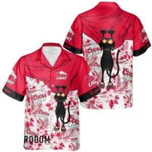 Coors Light Cool Cat Tropical Hawaiian Shirt