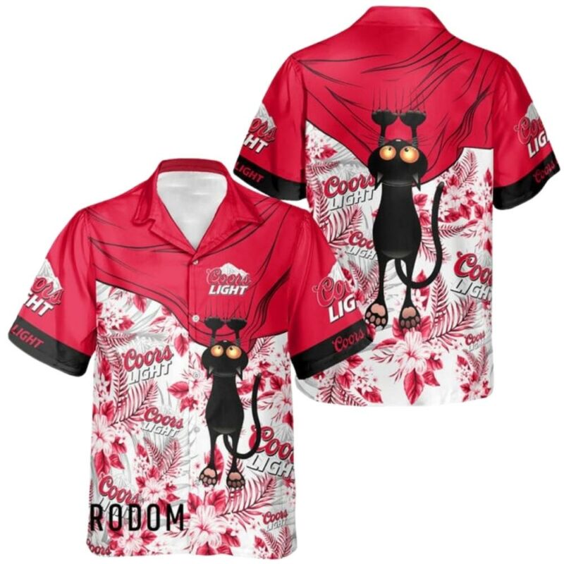 Coors light cool cat tropical hawaiian shirt 1