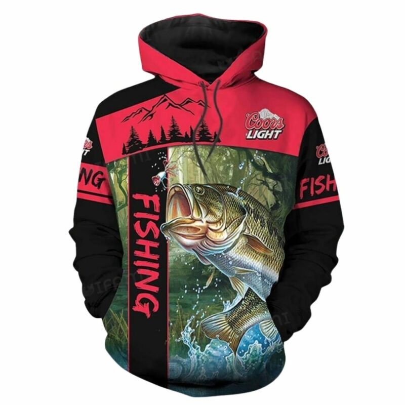 Coors light fishing on the river 3d hoodie 1